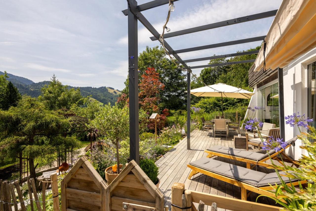 Waldlounge - Gartenwohnung Oberstaufen Esterno foto